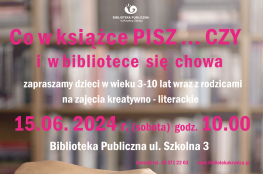 Krynica- Zdrój Wydarzenie Kulturalne Co w książce PISZ...CZY i w bibliotece się chowa